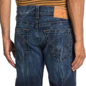 True Religion Men's Ricky Straight Fit Stretch Jeans in Deep Ballast